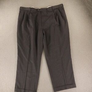 Joseph & Feiss Pants Mens 52x30 Gray Chalk Stripe 100% Wool Slacks